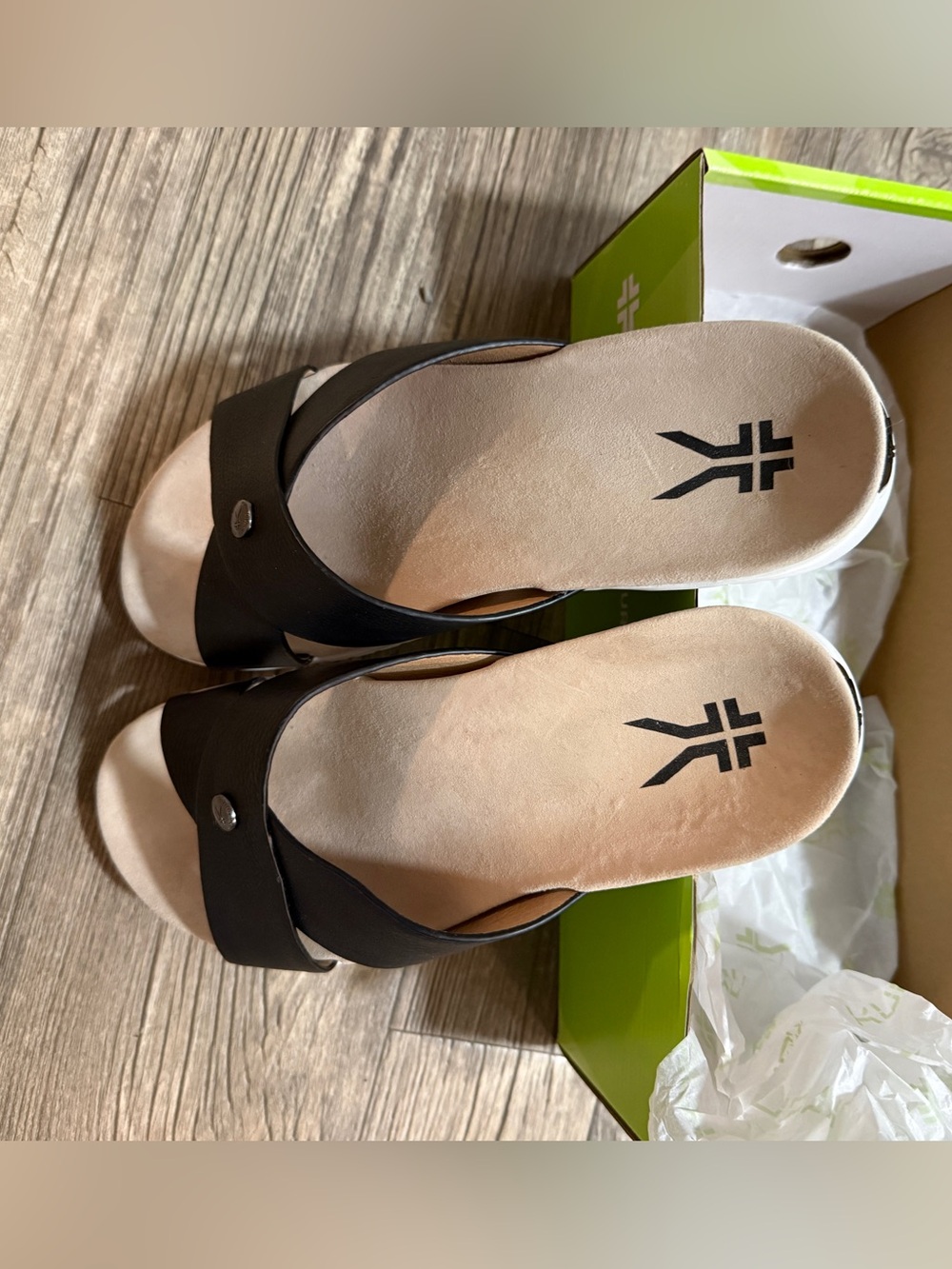 KURU Black Cross-Strap Slide Breeze Mules - Picture 2 of 6